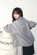 MATIN KIM LOGO COATING JUMPER IN DARK GRAY image 11