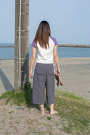 FLOWER STITCH RAGLAN LOGO TOP IN PURPLE image 17