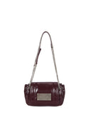 GLOSSY QUILTING SMALL CHAIN BAG IN BURGUNDY image 1