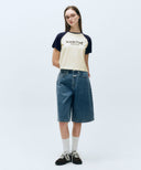 W LONG BERMUDA DENIM PANTS IN LIGHT BLUE image 20