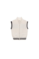 SPELL POINT STRIPE KNIT VEST IN IVORY image 7