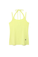 STRING HALTER NECK TANK TOP IN LIGHT YELLOW image 1