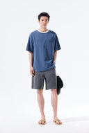 TONAL RIB BACK LOGO TOP FOR MEN IN SMOKE BLUE image 8