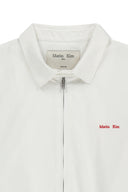 SMALL LOGO COTTON ZIP UP JUMPER IN WHITE image 16