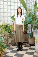 PINTUCK LAYERED SLIM CROP TOP IN WHITE image 16