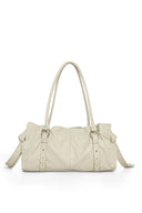 SHIRRING TIE BUCKLE SHOULDER BAG IN BEIGE image 3