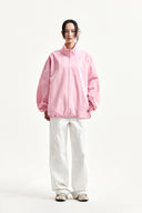 BACK LOGO HIGH NECK JUMPER IN PINK image 9