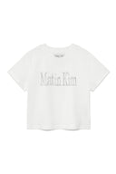 PATTERN ARTWORK LOGO CROP TOP IN WHITE image 1