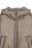 BACK LOGO HOODY SHORT DOWN JUMPER IN CHARCOAL GREY image 14