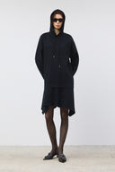 BACK OPEN HOODY JERSEY DRESS IN BLACK image 12