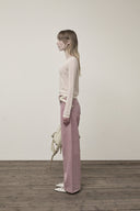 DIAGONAL TEXTURE KNIT TOP IN LIGHT BEIGE image 7