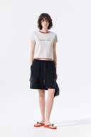 TONAL RIB LOGO CROP TOP IN CHARCOAL GREY image 19