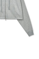 GRAFFITI LOGO CROP HOODY ZIP UP IN GRAY image 14