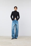 TWISTED SEAM DENIM PANTS IN BLUE image 10