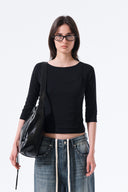 3/4 SLEEVE TOP & TANK LAYERED SET IN BLACK image 19