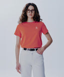 W EMBROIDERY LOGO TEE IN CORAL PINK image 1