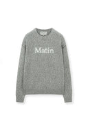 MATIN MIXED YARN KNIT PULLOVER IN GRAY image 14