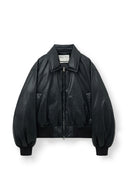 FAUX LEATHER DOWN JUMPER FOR WOMEN IN BLACK image 9