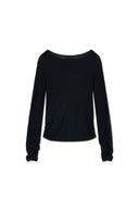 HENLY NECK SHIRRING TOP IN BLACK image 12
