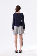 ASYMMETRIC BUTTON CLOSURE TOP IN NAVY image 8
