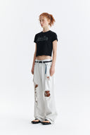 PATTERN ARTWORK LOGO CROP TOP IN BLACK image 5