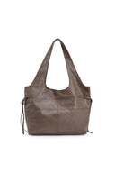 SIDE STRING LEATHER BIG SHOULDER BAG IN BROWN image 2