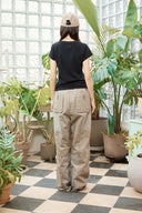 PATCH POINT WASHED COTTON PANTS IN BROWN image 10