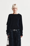 WEAVING LONG SLEEVE TOP IN BLACK image 10