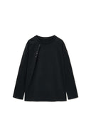 TUCK POINT LONG SLEEVE TOP FOR MEN IN BLACK image 1