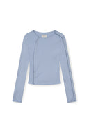 SNAP DETAIL SLIM TOP IN LIGHT BLUE image 2