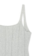OPEN BACK RIBBED KNIT DRESS IN LIGHT GRAY image 3