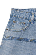 CUT LINE POINT DENIM SHORTS IN BLUE image 16
