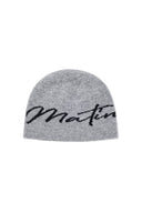 MATIN LOGO SCRIPT BEANIE IN GRAY image 4