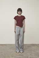 TWIST POINT SLIM TOP IN BURGUNDY image 11