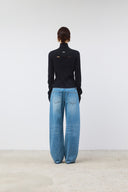 TWISTED SEAM DENIM PANTS IN BLUE image 8