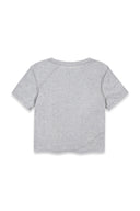 DIAGONAL LOGO REVERSIBLE CROP TOP IN GRAY image 4