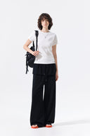 LAYERED SKIRT JERSEY PANTS IN BLACK image 9