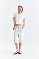 PATTERN ARTWORK LOGO CROP TOP IN WHITE image 7