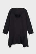 BACK OPEN HOODY JERSEY DRESS IN CHARCOAL GREY image 15
