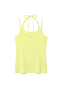 STRING HALTER NECK TANK TOP IN LIGHT YELLOW image 12