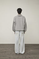 CUT OUT HALF ZIP SWEATSHIRT FOR MEN IN GRAY image 9