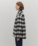 CLASSIC LOGO OVERSIZED FLANNEL CHECK SHIRT JACKET IN BLACK image 7
