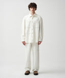 M PATCH WORK DENIM PANTS IN ECRU image 1