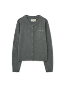 CASHMERE BLENDED ROUND KNIT CARDIGAN IN OLIVE image 13