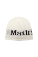 LOGO LINEN SHORT BEANIE IN WHITE image 4