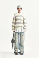 HEAVY DESTROYED DENIM PANTS IN LIGHT BLUE image 17
