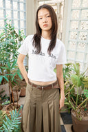 LOGO THREAD POINT CROP TOP IN WHITE image 10