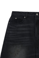 DESTROYED BERMUDA DENIM PANTS FOR MEN IN BLACK image 3