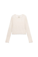 DIAGONAL TEXTURE KNIT TOP IN LIGHT BEIGE image 12
