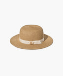 W CIRCLE LOGO RAFFIA HAT IN BEIGE image 1